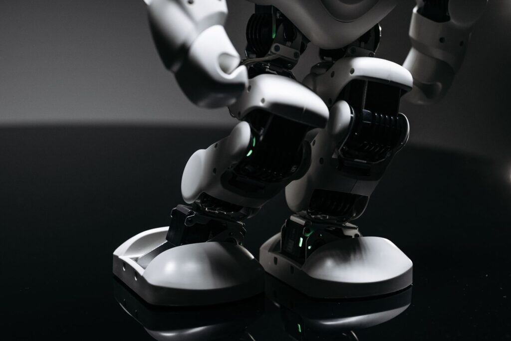 A detailed close-up of a high-tech robotic toy showcasing innovative design in a studio setting.